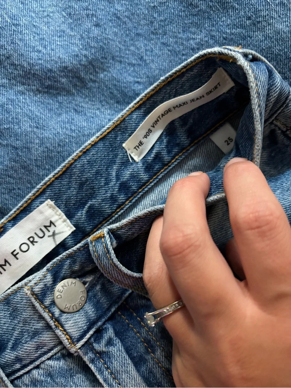 Denim Forum The 90s Vintage Maxi Jean Skirt